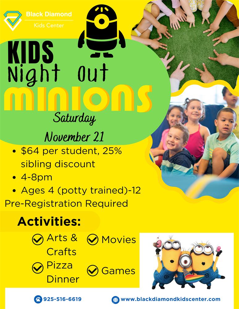 Minions Kids Night Out flyer